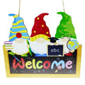 JARBEIYYE Inspirational Wooden Gnomes Welcome Sign - Room Decor, Hanging Door Sign with Ropes for Farmhouse Outdoor Room Decor, 
