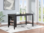 Coaster Home Furnishings Elliston Rectangular Counter Height Dining Table with Storage Shelves Dark Grey