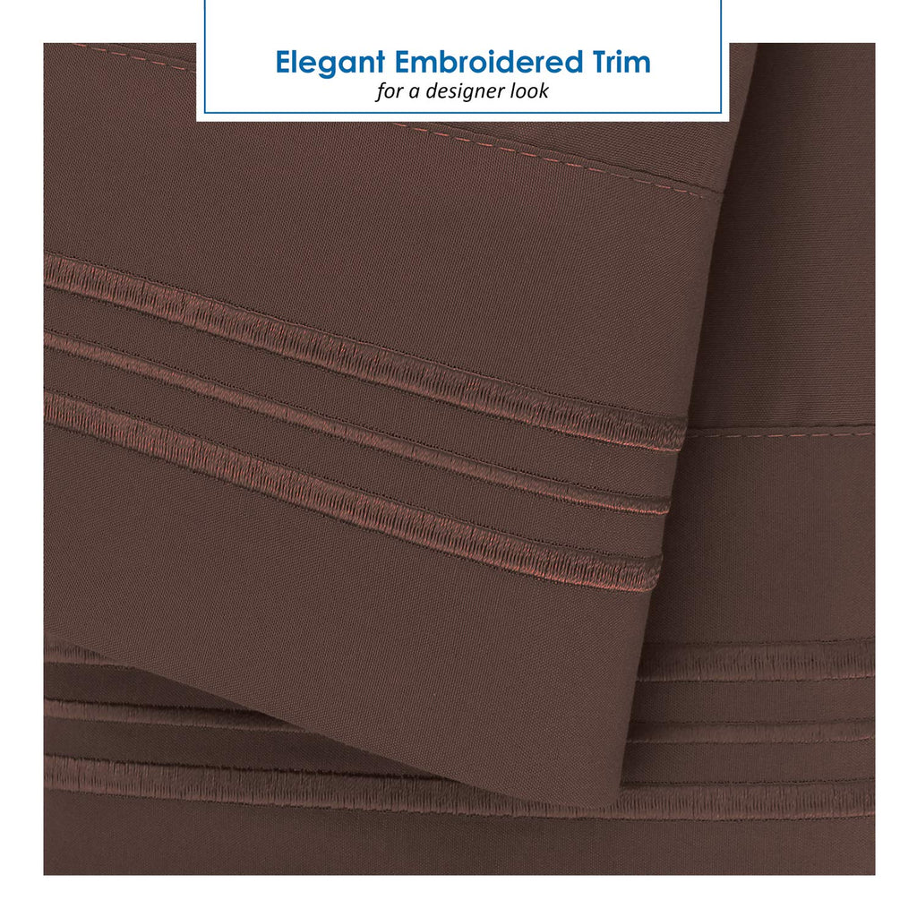 Nestl Brown Rv Queen Sheets – Super Soft Rv Short Queen Sheets For Rv Camper, 4 Piece 1800 Microfiber Fitted Rv Sheets, Double Brushed Rv Bed Sheets Set, Camper Sheets And Pillowcases