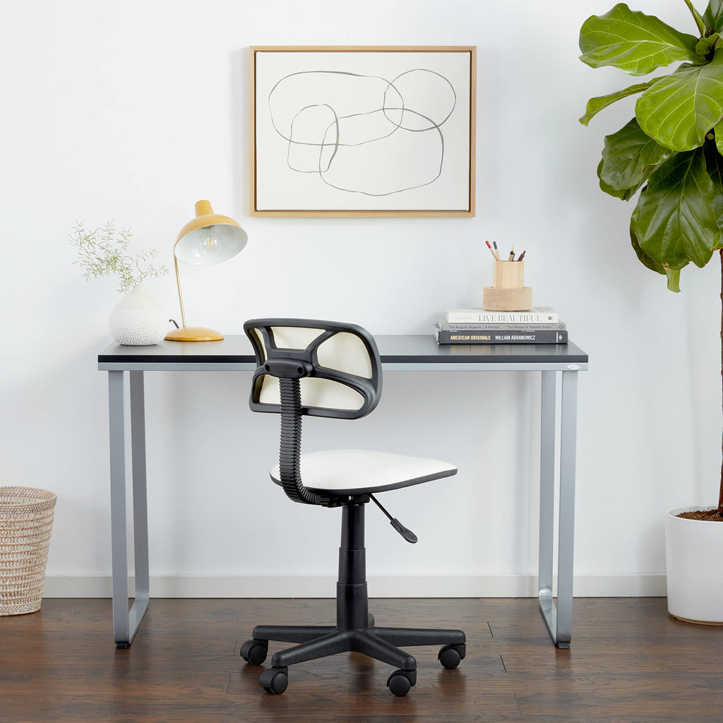Safco Products 1943BLSL Home Office Table Computer Desk, Black and Silver