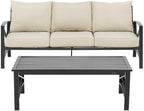 Crosley Furniture Kaplan 2-Piece Outdoor Sofa Patio Furniture Set, Conversation Sets for Porch, Deck, Oiled Bronze with Oatmeal Cushions