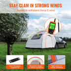 Vevor Suv Camping Tent, 8'-8' Suv Tent Attachment For Camping With Carry Bag, Waterproof Pu2000Mm Double Layer Truck Tent, Accom