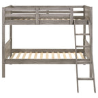 Coaster Home Furnishings Ryder Twin Over Twin Solid Wood Bunk Bed with Guardrail & Ladder, Separates into 2 Individual Beds, Taupe (400818)