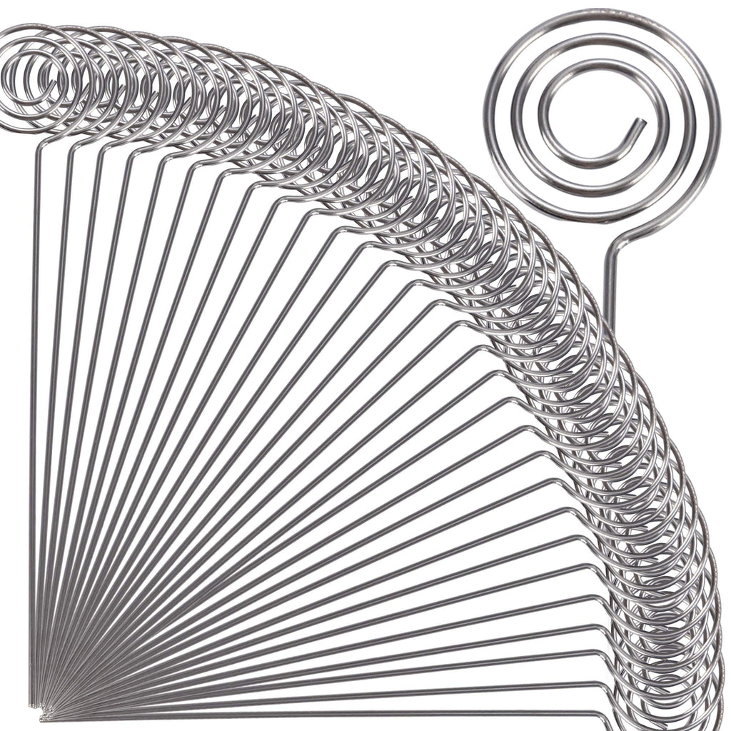 H&W 50Pcs 4.7'L Ring Loop Round Shape Diy Craft Wire Clip Table Card Holders Note Photo Picture Memo Holder Metal Clamp For Par