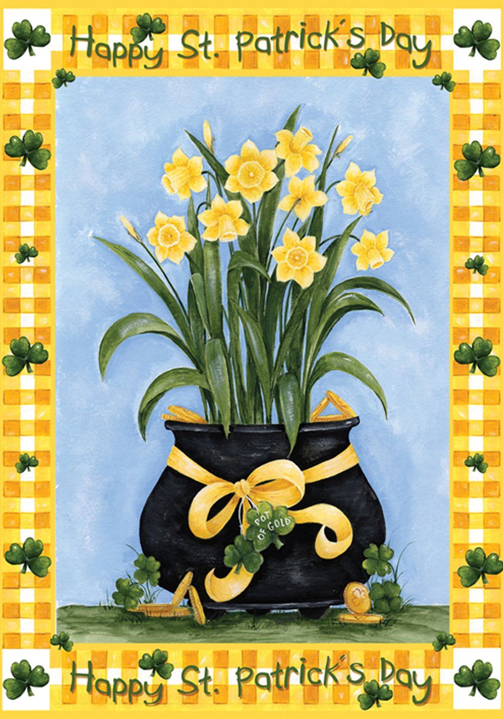 Toland Home Garden 112557 Lucky Daffodils St Patricks Day Flag 12X18 Inch Double Sided St Patricks Day Garden Flag For Outdoor H