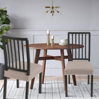 Searchi Stretch Dining Chair Seat Covers Set Of 4, Soft Removable Washable Seat Covers For Dining Chairs, Dining Room Seat Cover Protector (Rear-Covered, Waffle Jacquard Taupe)