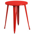 Flash Furniture Webb Commercial Grade 24 Round Red Metal Indoor-Outdoor Table