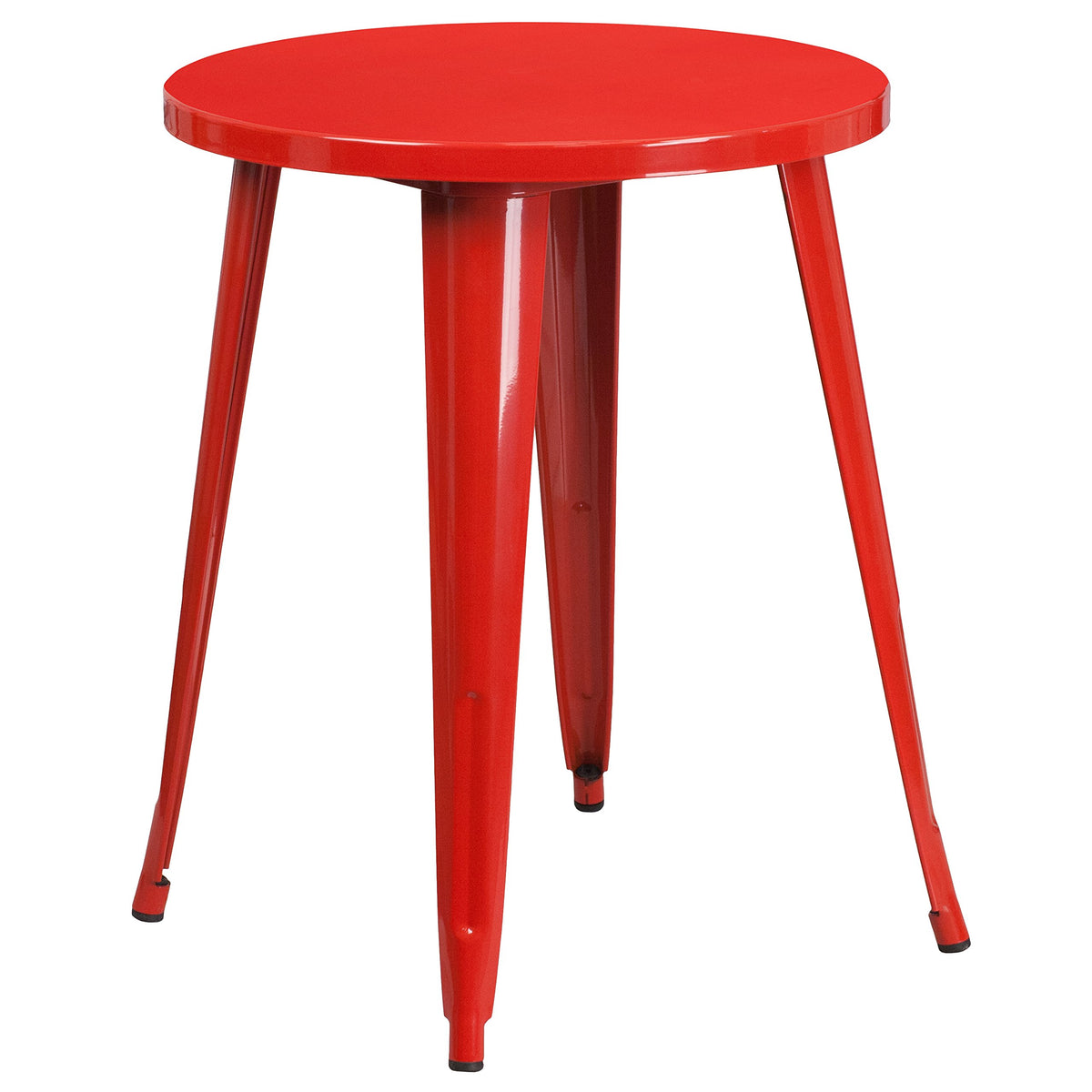 Flash Furniture Webb Commercial Grade 24&quot; Round Red Metal Indoor-Outdoor Table