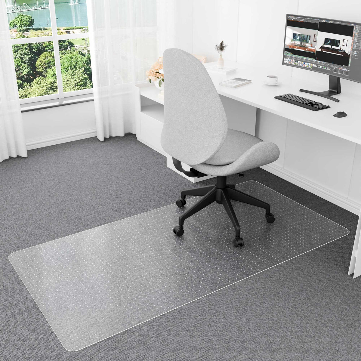 Naturei Chair Mat For Carpet, 36    X 72    Office Floor Mats For Rolling Chairs, Floor Protector Mats, Easy Glide Desk Floor Ma