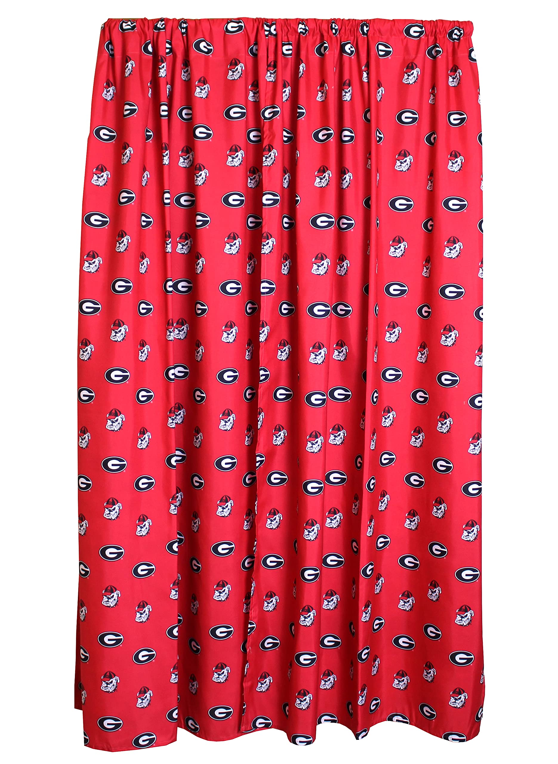 College Covers Everything Comfy Georgia Bulldogs Curtain Panel Set, 2 Panels, 2 Matching Tie Backs, 42 inches Wide by 63 inches 