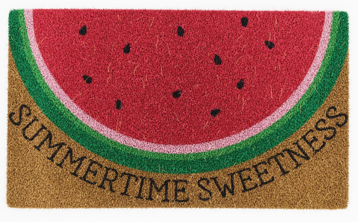 Avera Products | Summertime Sweetness Watermelon And Beet It Doormats, Natural Coir Fiber Doormat, Anti-Slip Backing | 29    X 1
