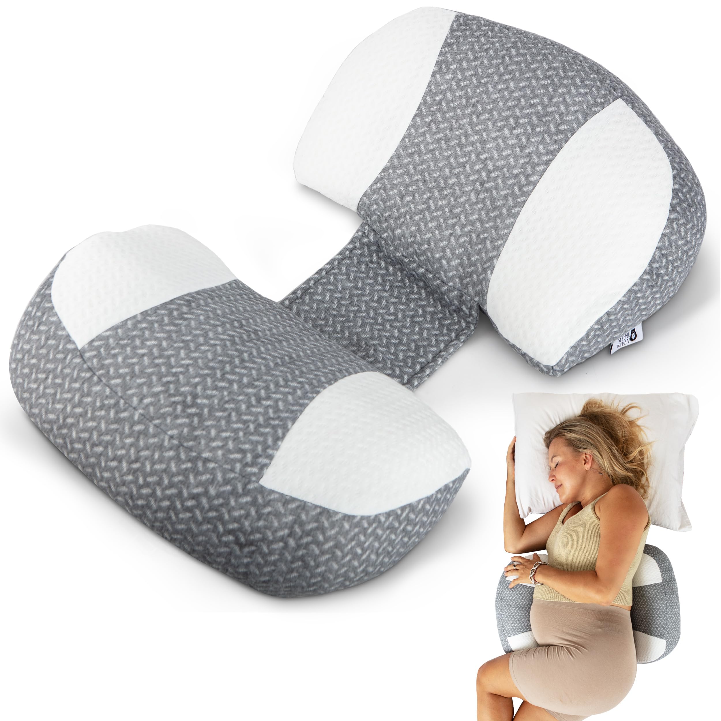 Plus Sized Pregnancy Pillow For Sleeping - Belly, Hip, Back Support For Pregnant Women - Portable Maternity Wedge Pillow For Red