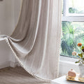 Roomtalks Boho Farmhouse Curtains For Bedroom Living Room 84 Inch Length In Tan French Cabin Rustic Country Cute Cotton Polyeste