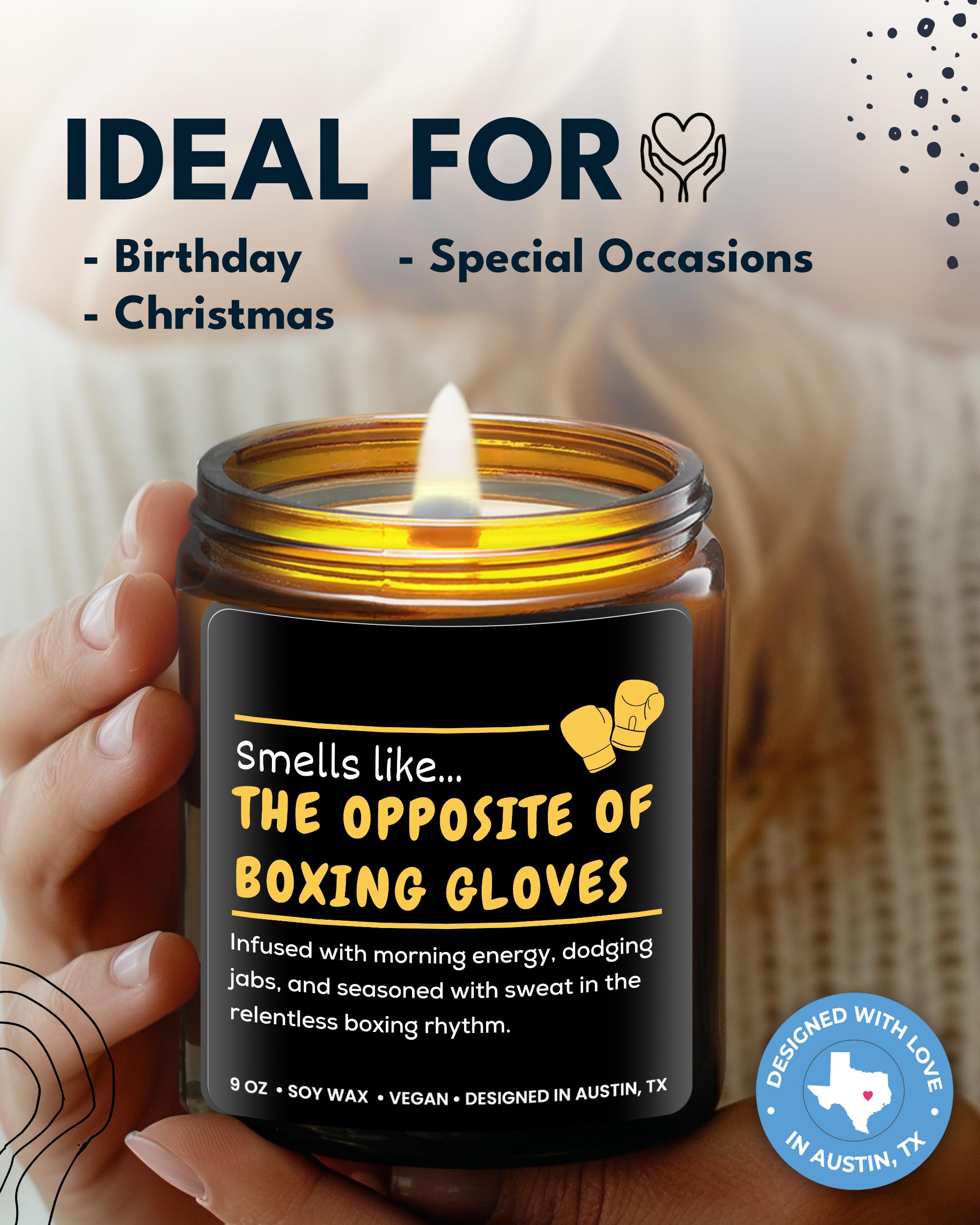 Funny Boxing Candle, Perfect Boxing Gifts For Men, Women, Girls & Boys, Boxing Memorabilia Gifts For Men, Gifts For Boxing Lover