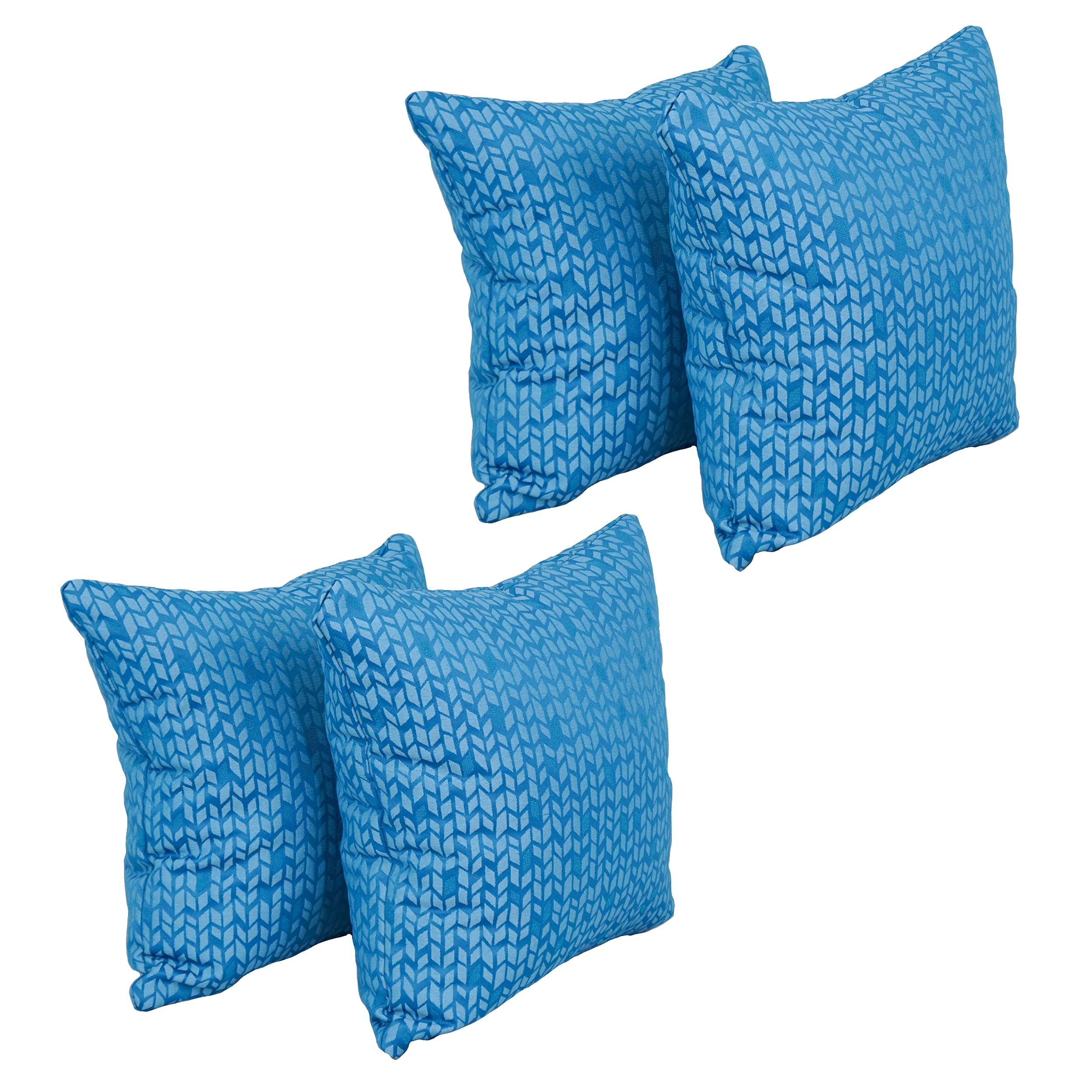 Blazing Needles Square Polyester Jacquard Throw Pillows, 17", Banyan Skippe 4 Count
