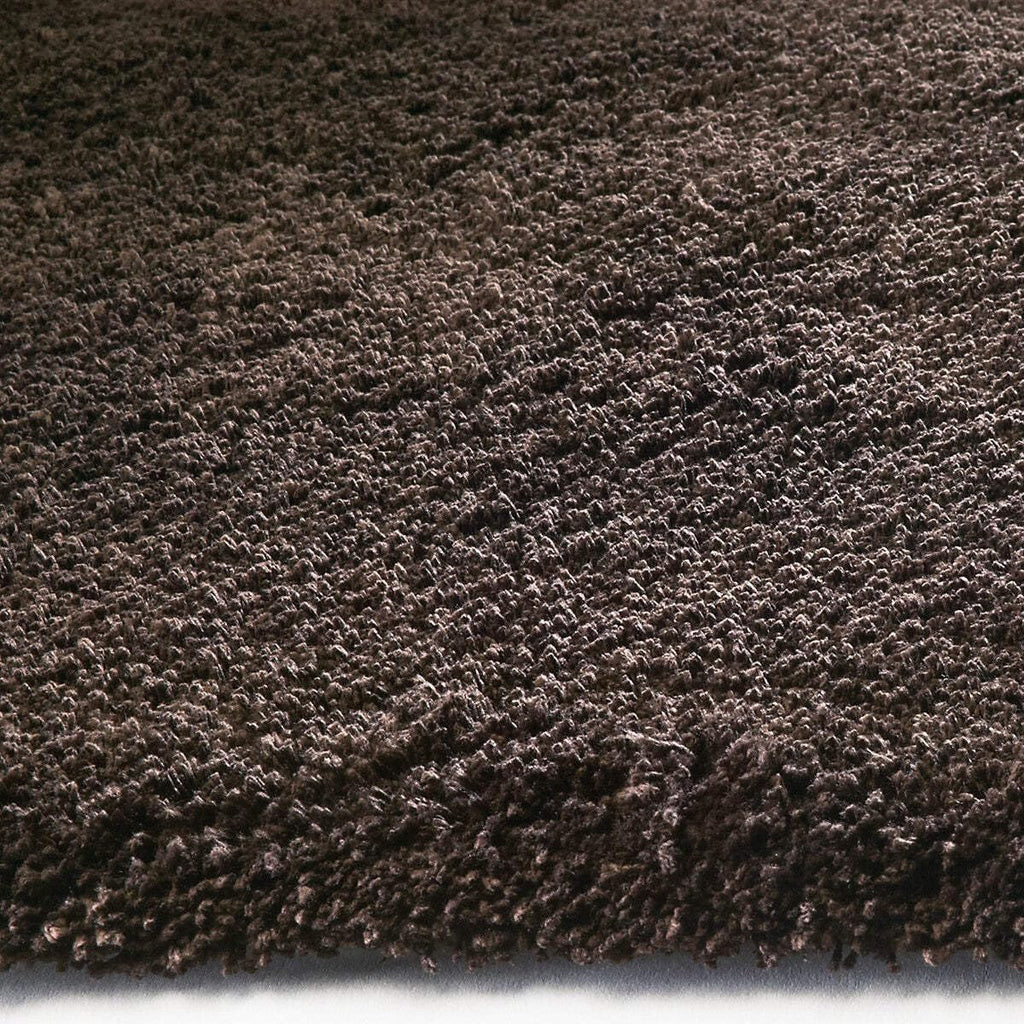 HomeRoots Decor 8' Round Polyester Espresso Area Rug