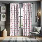 Ambesonne Flamingo Curtains, Repetitive Pattern Of Hand Painted Tropic Birds And Spots, Window Treatments 2 Panel Set For Living