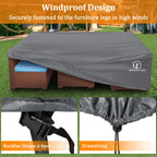 Startwo Patio Furniture Covers Waterproof-126'X126'X28', Patio Lawn Cover For Outdoor 7-12 Piece Sectional Sofa, Conversation Set Garden Dining Tables/Chairs Set,Grey
