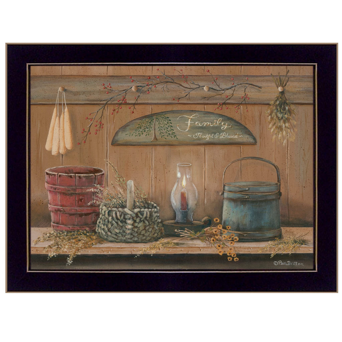 Treasures On The Shelf I 1 Black Framed Print Wall Art