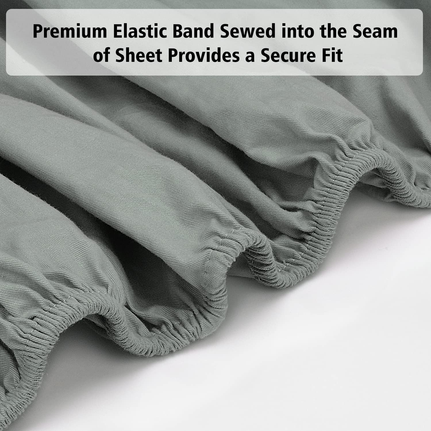 Lirex Fitted Sheet, King Size 100% Cotton 300 Thread Count Soft Breathable Fitted Sheet, Dark Grey