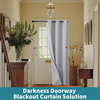 Bgment Light Grey Door Curtain 78 Inch Length For Doorway, Bedroom Closet Curtain, Privacy Thermal Insulated Blackout Grommet Room Divider For Room Separation, 1 Panel, 40 Inch Wide