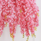 Duovlo Silk Wisteria Flower Artificial 2.13 Feet Hanging Wisteria Vine Fake Flower Bush String Home Party Wedding Decoration,Pac
