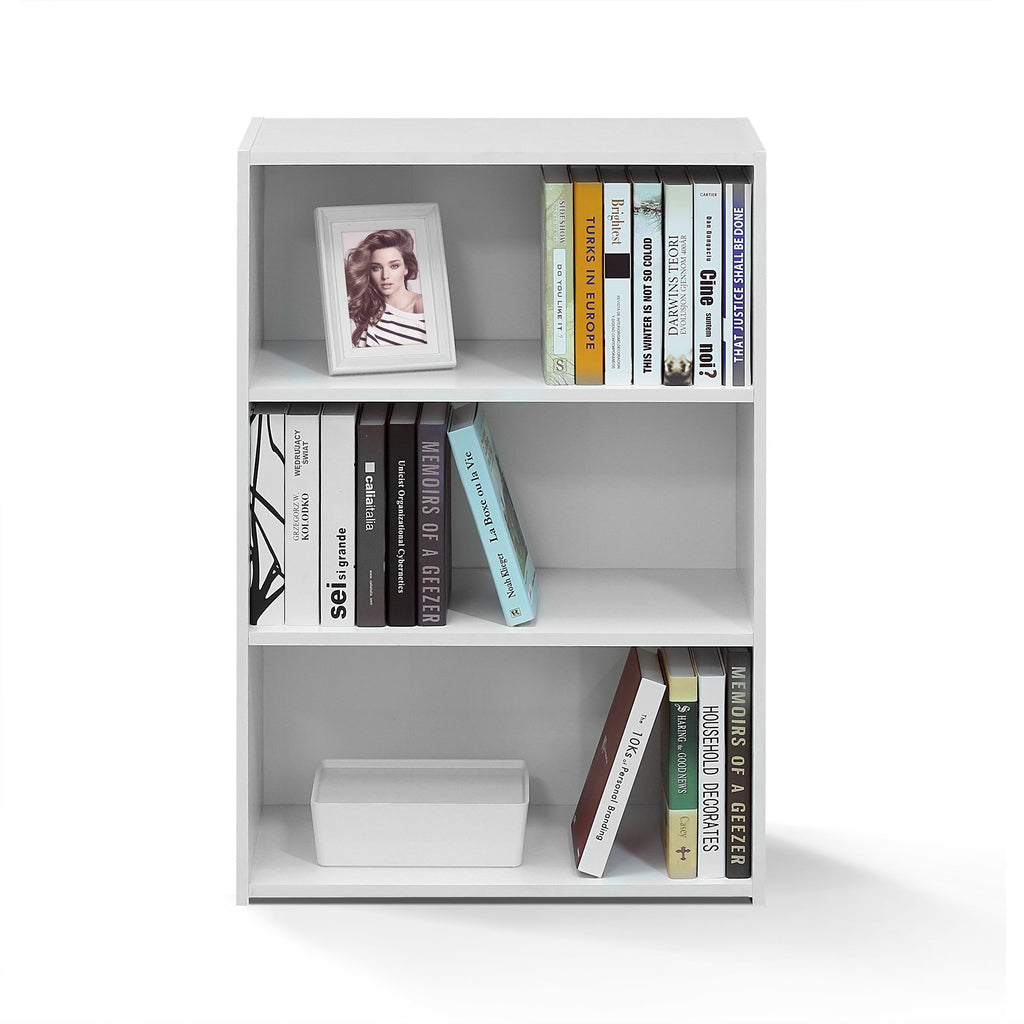 Furinno Wright 3-Shelf Bookcase, Soft White