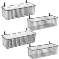 Wetheny Black Wire Basket Wall Mounted(4 Pack) - Metal Toilet Paper Storage Basket - Rectangular Wire Baskets for organizing Kit