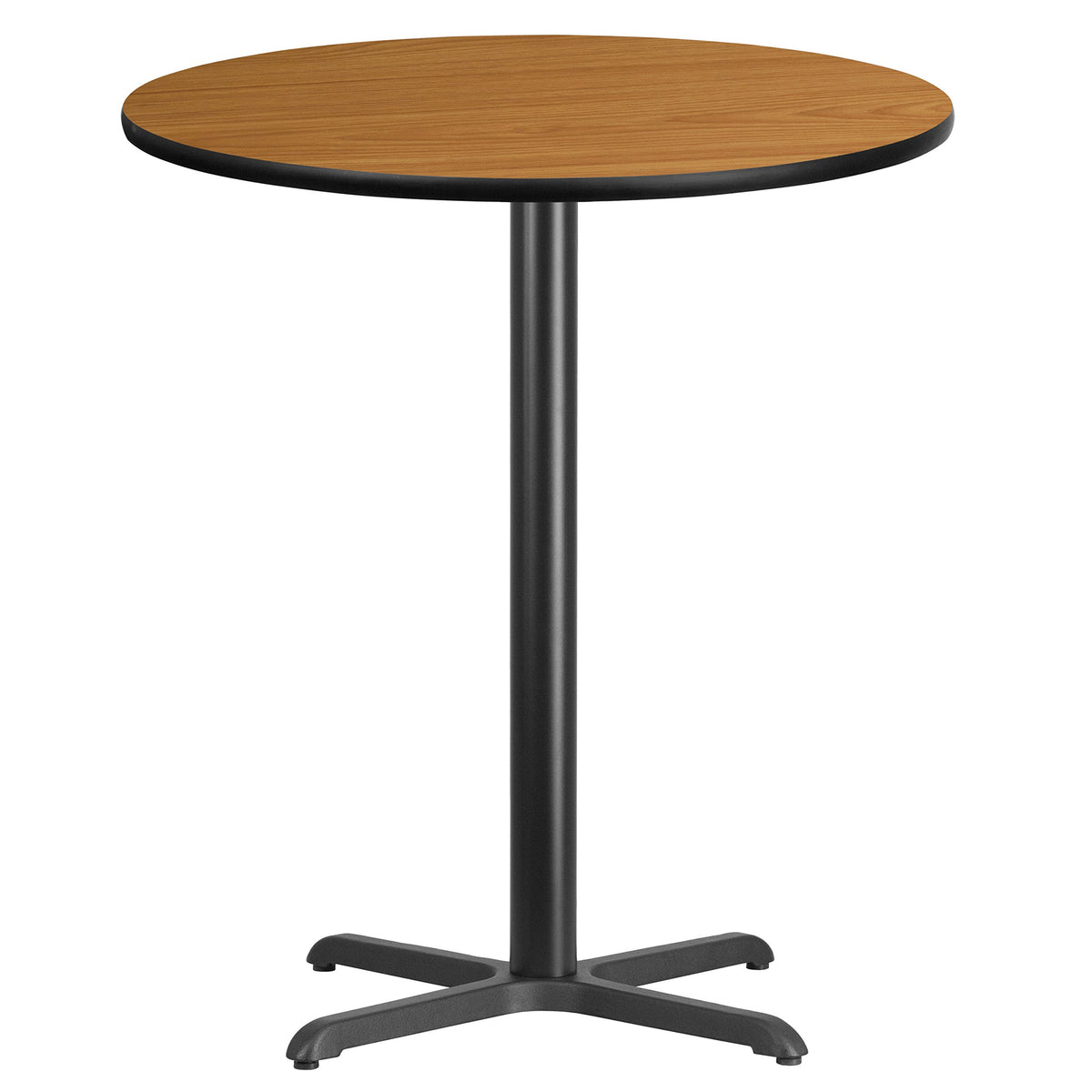 Flash Furniture 36'' Round Natural Laminate Table Top with 30'' x 30'' Bar Height Table Base