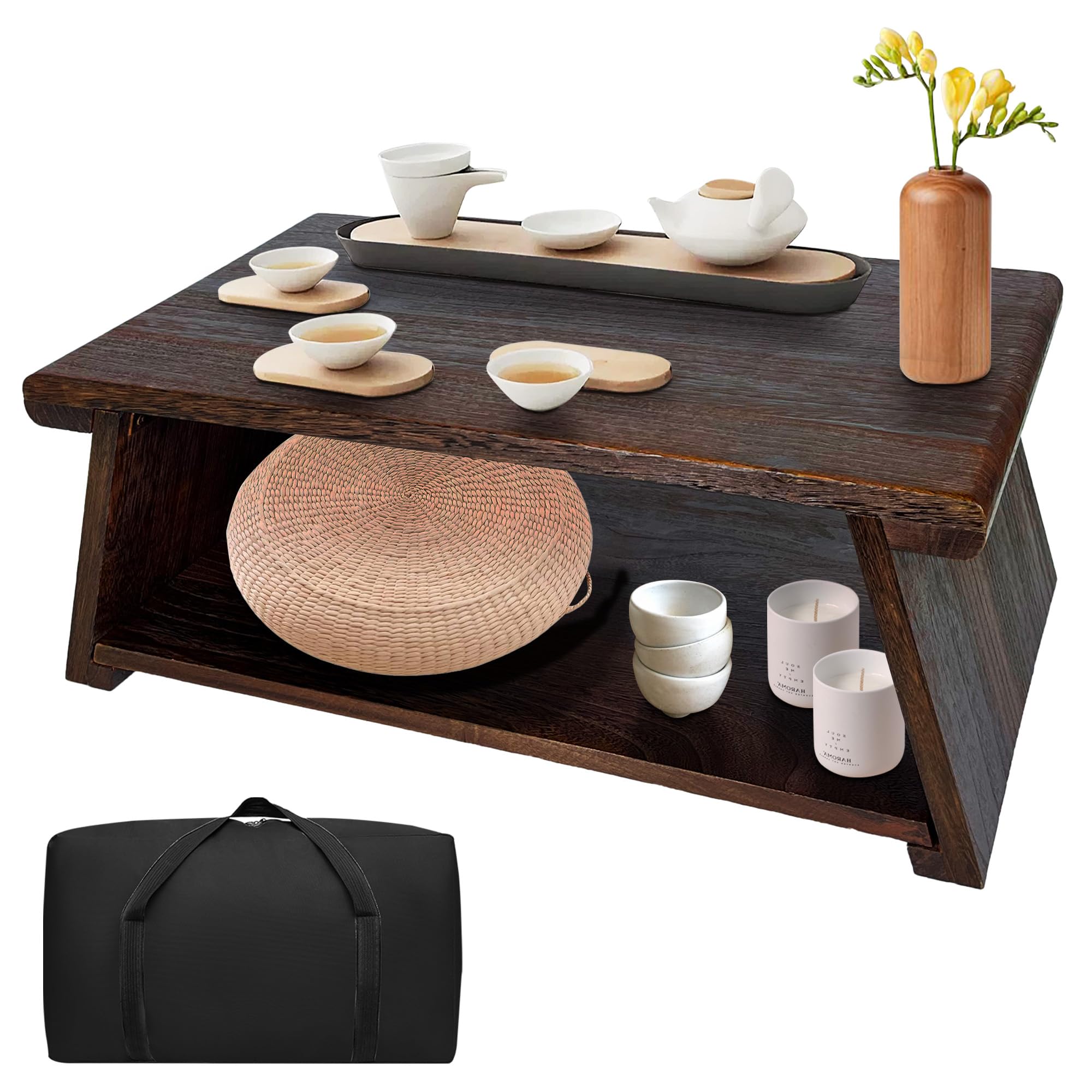 koretech Floor Table, Altar Table Paulownia Folding Design, Low Medita ...