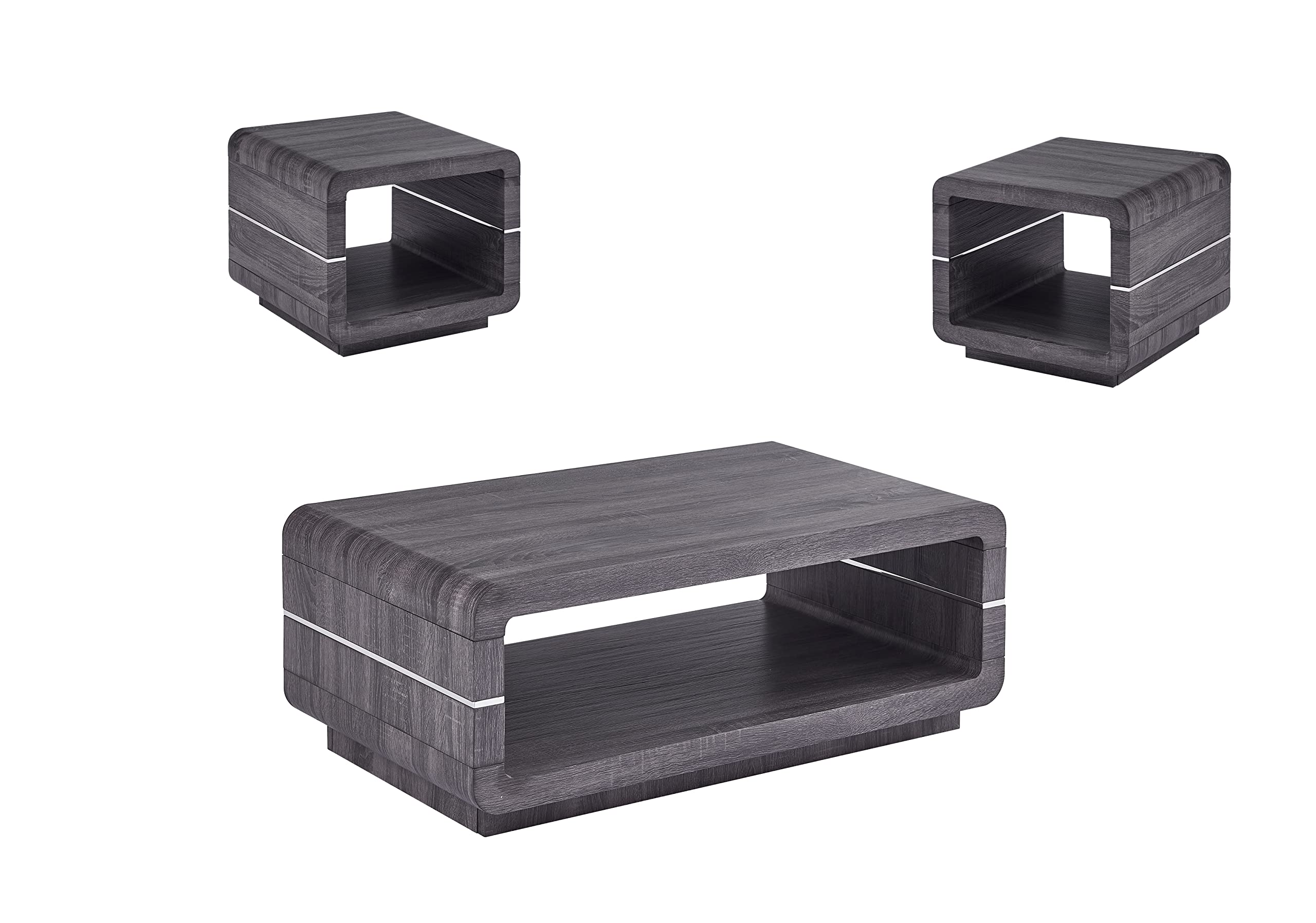 Furniture Ct46-47-47 Coffee Table Set, Walnut