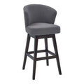 Armen Living Brandy 26 '' Counter Height Swivel Gray Fabric and Espresso Wood Bar Stool