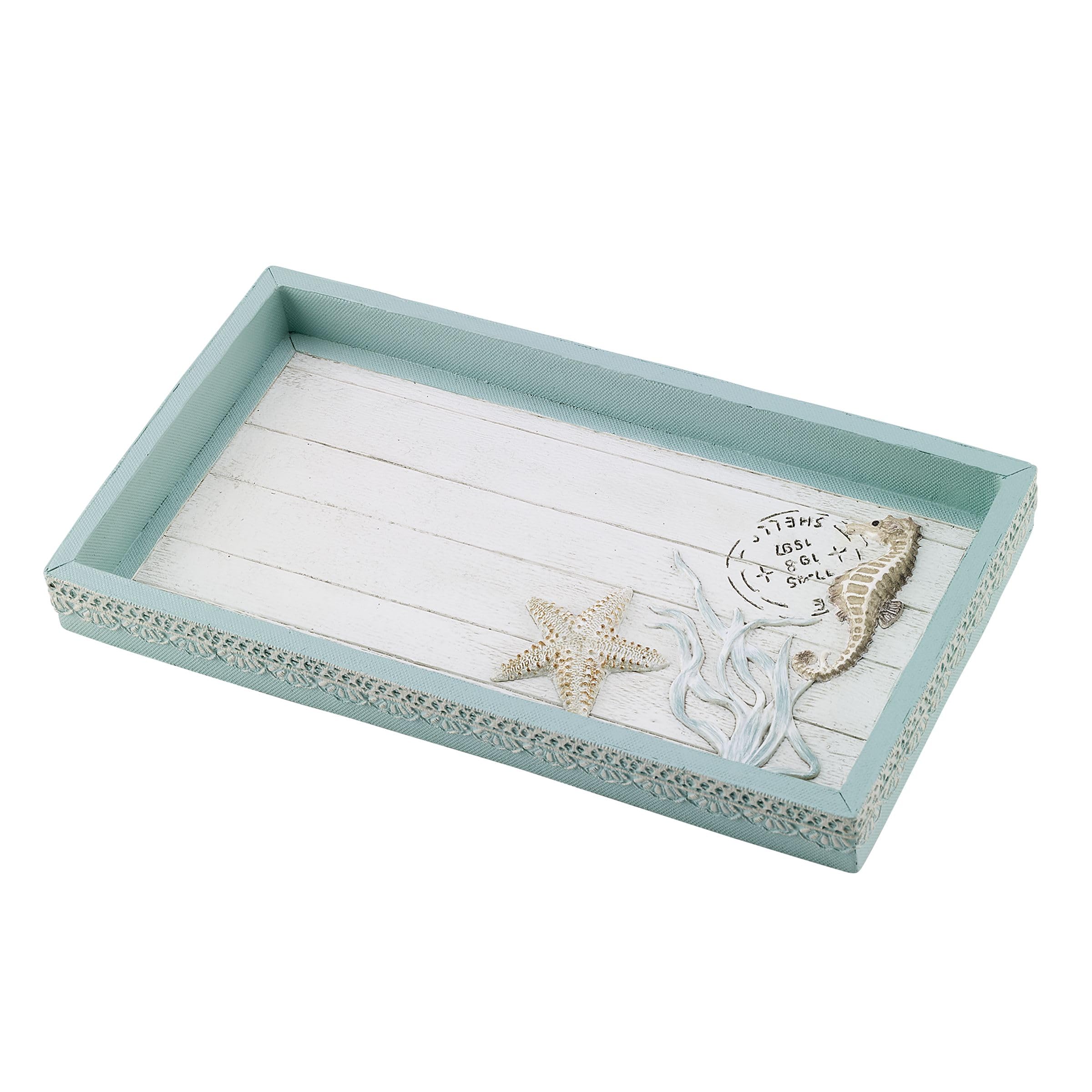 Avanti Linens - Decorative Tray, Countertop Organizer, Farmhouse Chic Home Decor (Farmhouse Shell Collection)