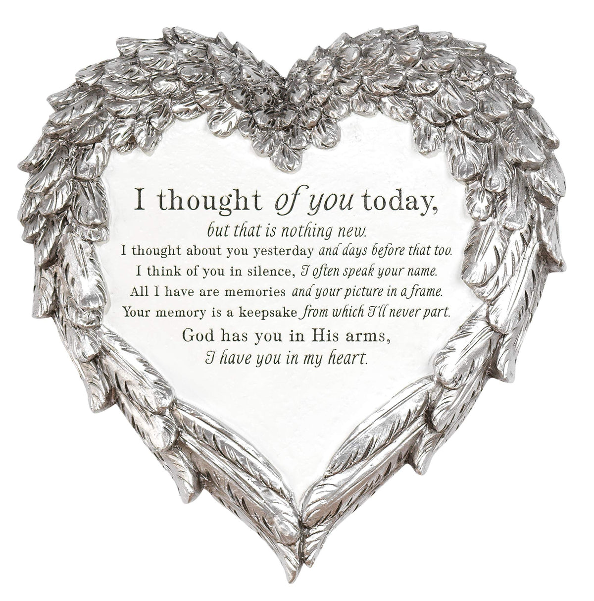 Dicksons Thought Of You Ornate Heart Wings 8 Inch Metal Outdoor Decorative Garden Stone