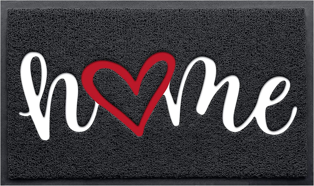 Cozybounty Black Door Mat Welcome Mats Home Non-Slip Doormat For Entryway Low-Profile Floor Mat For Yard, Garage, High Traffic A