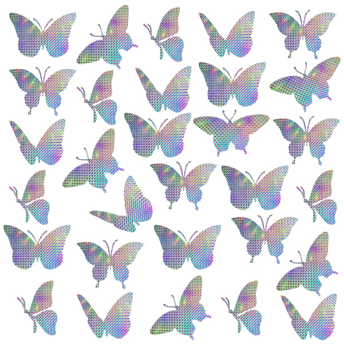 30 Pieces Anti Collision Window Stickers for Birds, Glass Window Decals Clings for Bird Strikes, Stop Birds from Hitting Windows