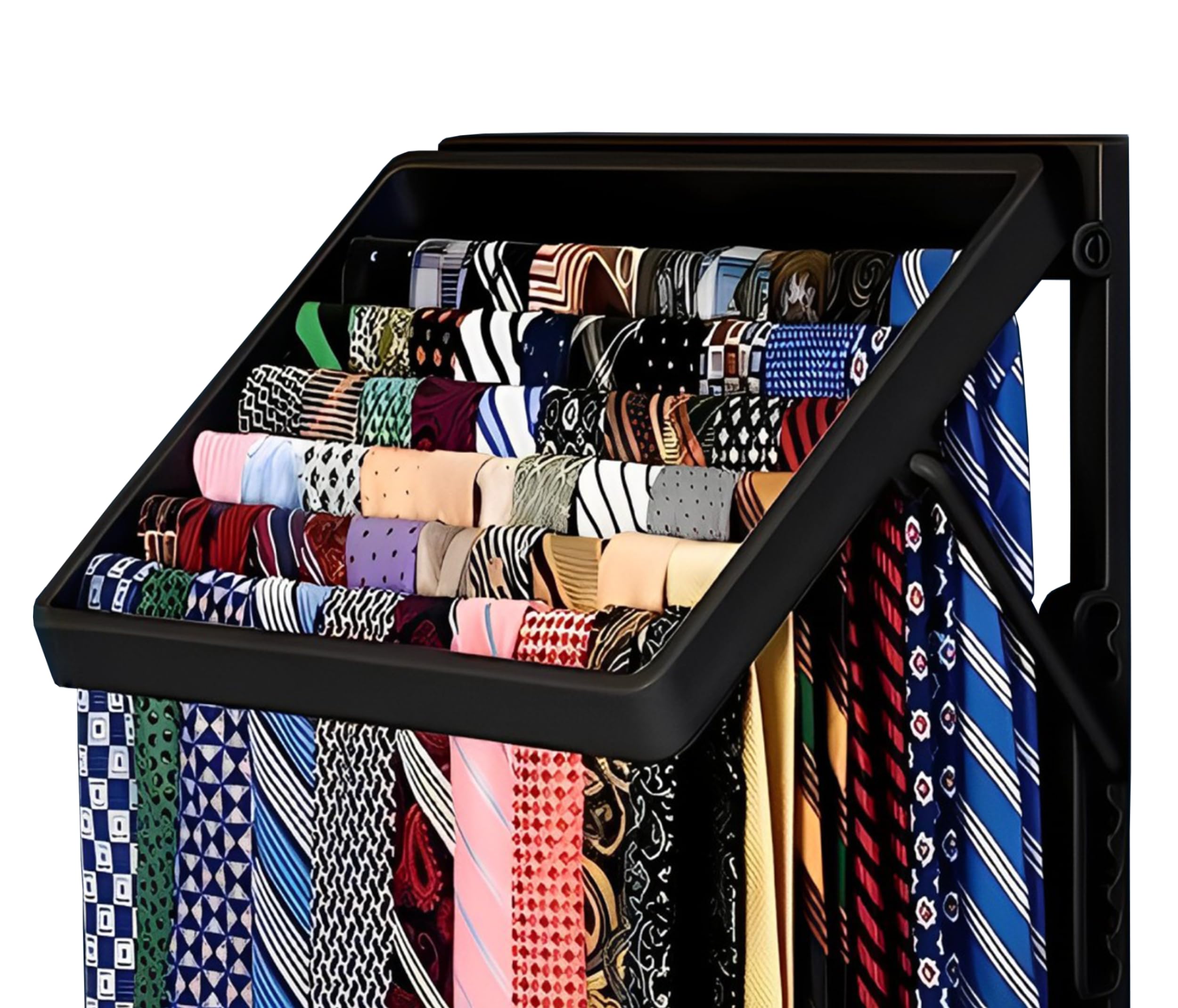 TieMaster Tie and Scarf Organizer, Battery-Free Organizer, Holds 60 Ties and Scarves, Easy Installation, Sleek Design, Preserve 