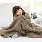 Guohaoi Knitted Weighted Blanket Beige 50"x60" 5lbs Soy Fiber Chunky Knit