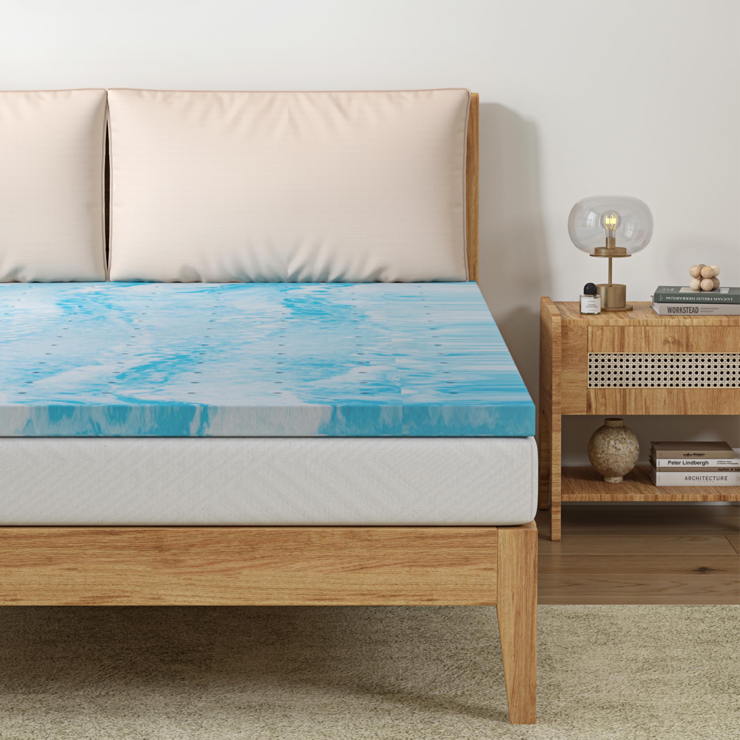 Ch Charme House 4 Inch Memory Foam Mattress Topper King Size, Gel Infused Memory Foam Bed Topper For Back Pain Relief, Cooling M