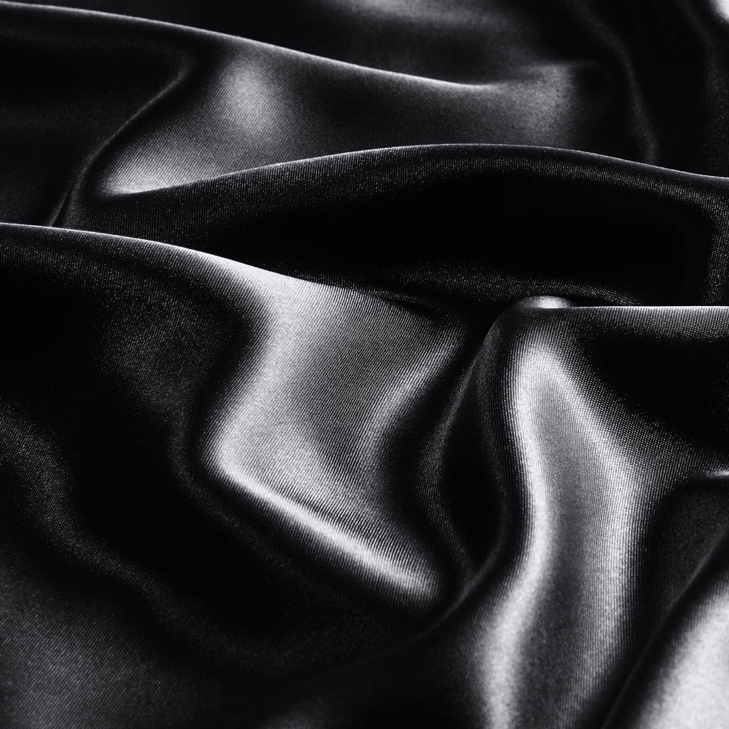 Bedelite Satin Pillowcase With Zipper, Black Pillow Cases Queen Size Set Of 2, Super Soft And Cooling Similar To Silk Pillow Cas