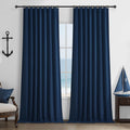 Navy Blue Blackout Curtains 108 Inch Length for Boys Rooms/Bedroom, Floor to Ceiling Track Pleated Drapes with Hooks Linen Therm