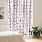 Ambesonne Flamingo Curtains, Repetitive Pattern Of Hand Painted Tropic Birds And Spots, Window Treatments 2 Panel Set For Living