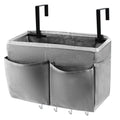 Frjjthchy Bedside Storage Organizer 5 Pockets with 4 Hooks Hanging Storage Bag for Headboards/Bunk Bed (Grey)