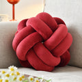 Vbgya Knot Ball Pillow, Round Decorative Throw Pillows Cushion, 8 Inch Burgundy Soft Plush Knotted Pillows Pillow, Modern Home T