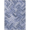 HomeRoots 579269 10 x 14 ft. Geometric Washable Indoor & Outdoor Rectangle Area Rug Navy Blue & Sky Blue