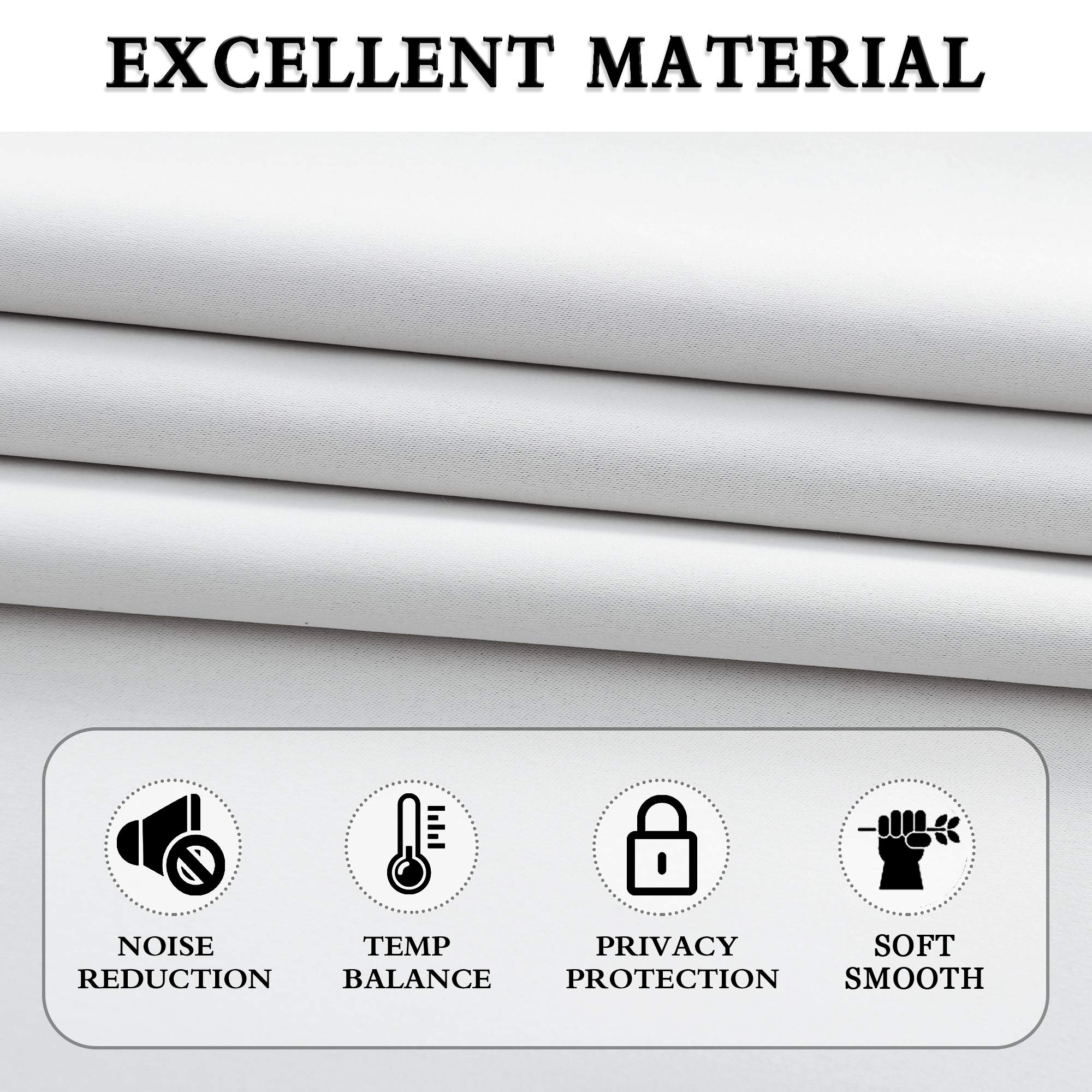 Donren Offwhite Room Darkening Half Curtains For Small Windows - Curtain Tiers For Cafe With Rod Pocket (30 X 36 Inch Length,2 Panels)
