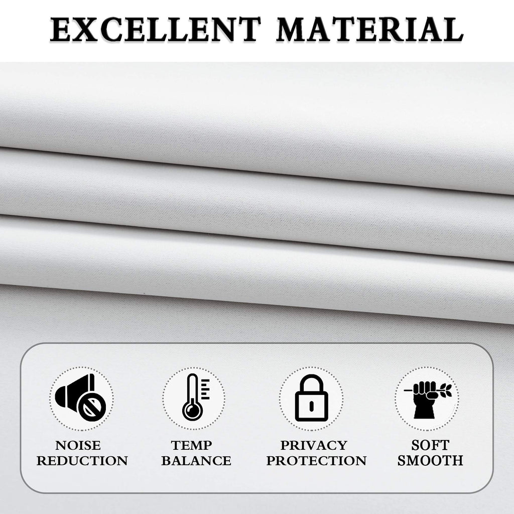 Donren 30 Inches Long Curtain Tiers For Kitchen - Room Darkening Short Length Curtains For Bathroom(42 Inches Wide,Off-White,2 Panels)