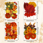 Augshy Fall Dried Pressed Flowers,100 Pcs Autumn Dried Flowers Leaves For Resin Molds Real Pressed Flowers For Crafts Diy Jewelr