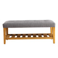 Benzara Living Room Bench Gray And Brown