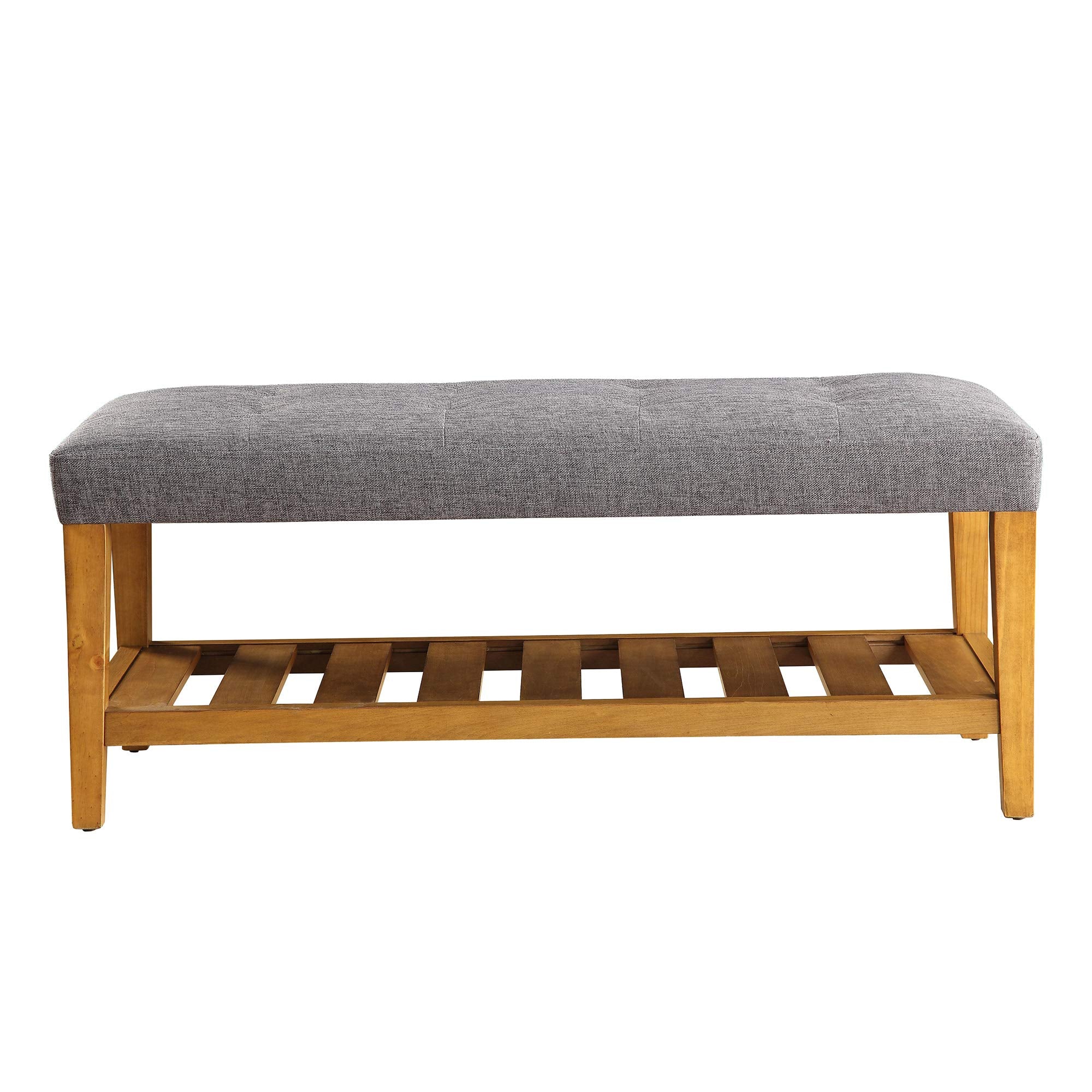 Benzara Living Room Bench Gray And Brown